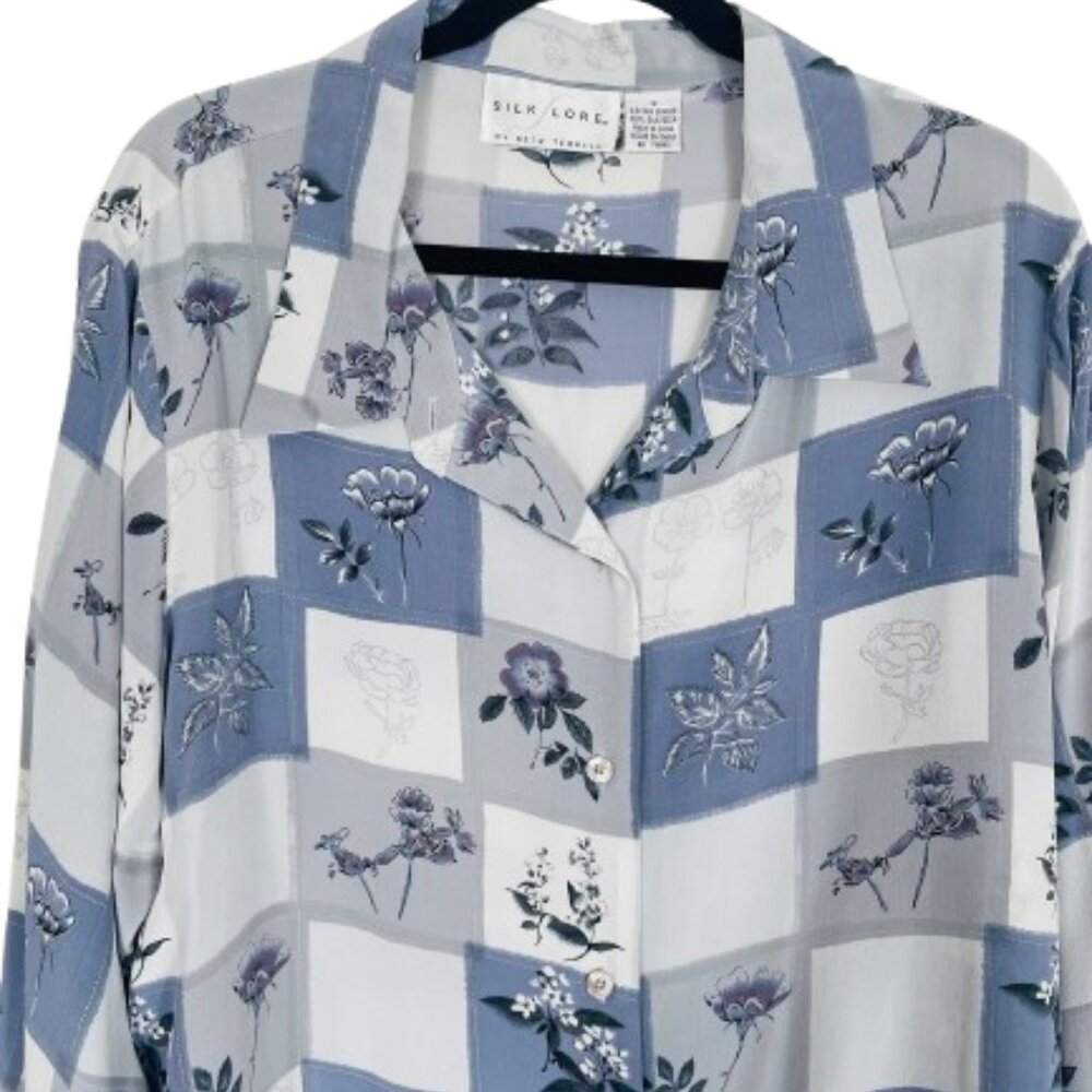 Silk Lore By Beth Terrell Silk Patchwork Floral S… - image 4